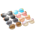 Flat Top Oversized Square sun glasses 2020 new arrivals retro fashion shades custom designer metal sunglasses Women men 7110